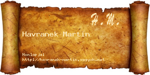 Havranek Martin névjegykártya