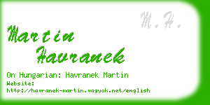 martin havranek business card